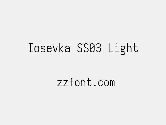 Iosevka SS03 Light