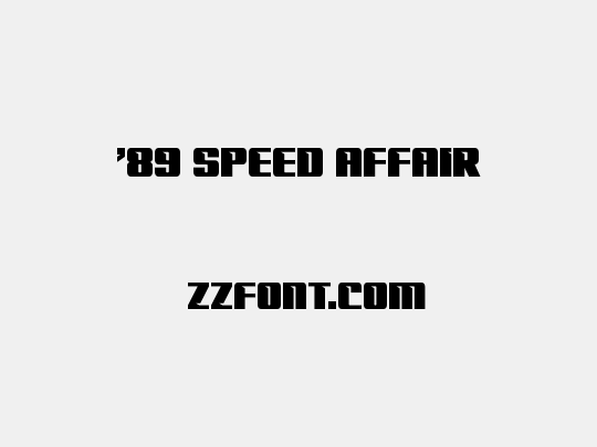 '89 Speed Affair