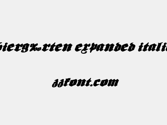 Bierg‰rten Expanded Italic