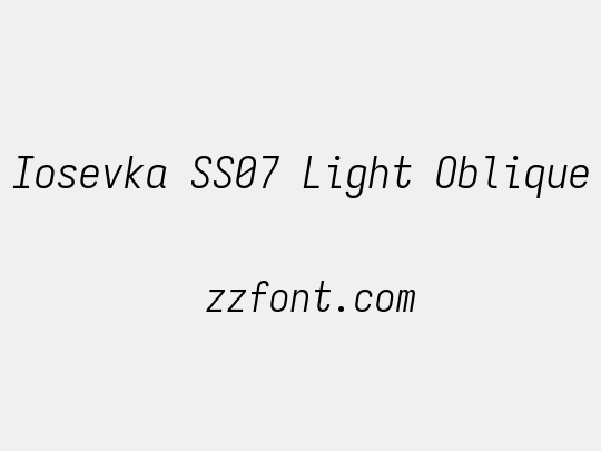 Iosevka SS07 Light Oblique
