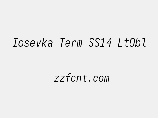 Iosevka Term SS14 LtObl