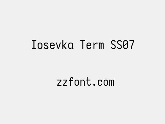 Iosevka Term SS07