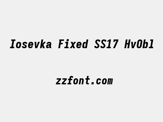 Iosevka Fixed SS17 HvObl