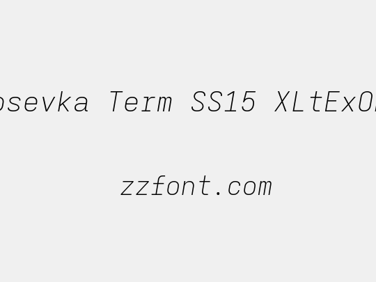 Iosevka Term SS15 XLtExObl