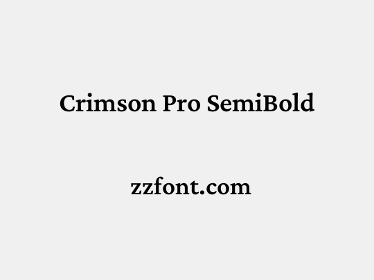 Crimson Pro SemiBold