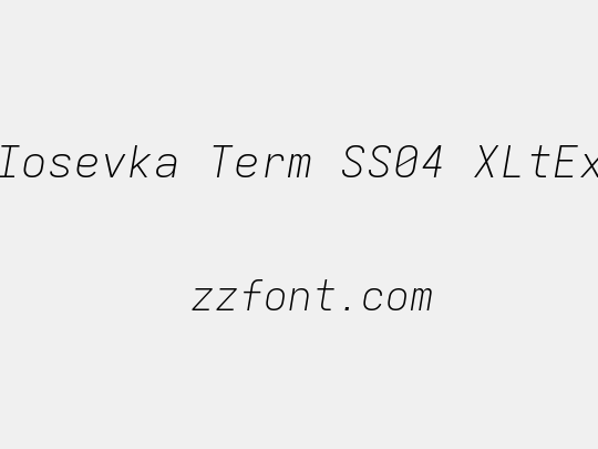 Iosevka Term SS04 XLtEx