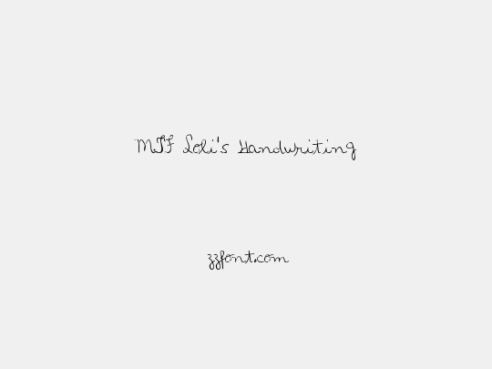 MTF Loli's Handwriting