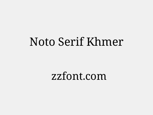 Noto Serif Khmer