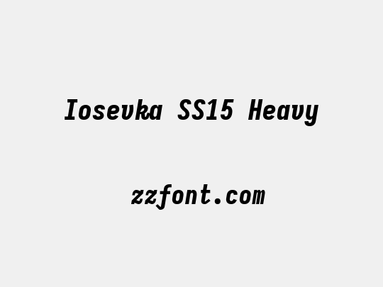 Iosevka SS15 Heavy