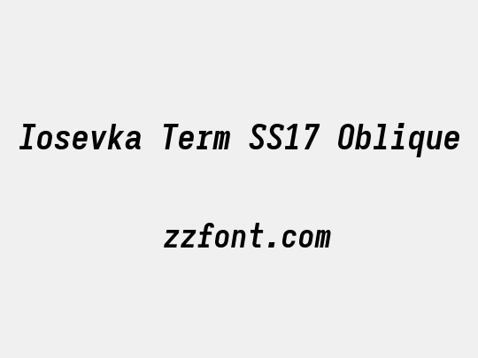 Iosevka Term SS17 Oblique