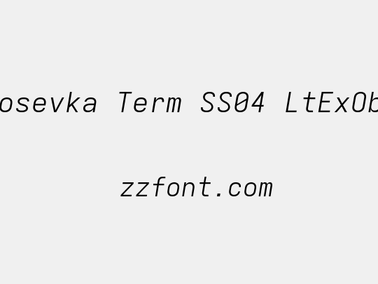 Iosevka Term SS04 LtExObl