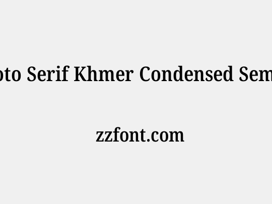 Noto Serif Khmer Condensed SemiBold
