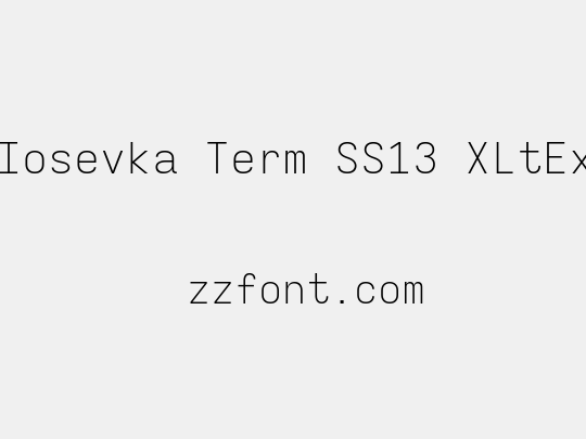 Iosevka Term SS13 XLtEx