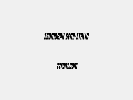 Isomorph Semi-Italic