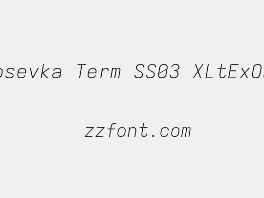 Iosevka Term SS03 XLtExObl