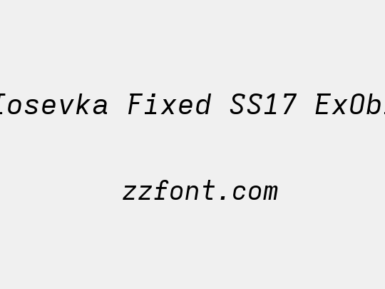 Iosevka Fixed SS17 ExObl