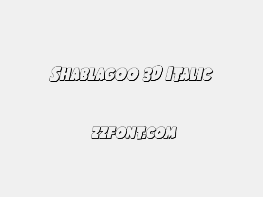 Shablagoo 3D Italic