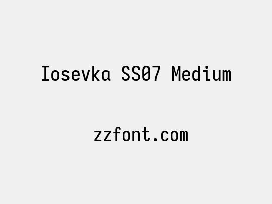 Iosevka SS07 Medium