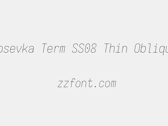 Iosevka Term SS08 Thin Oblique