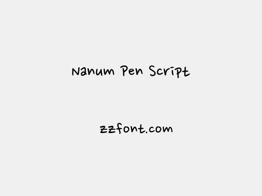 Nanum Pen Script