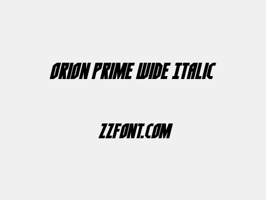 Orion Prime Wide Italic
