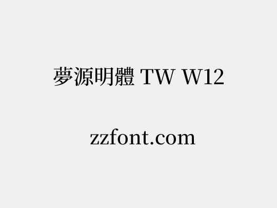 夢源明體 TW W12