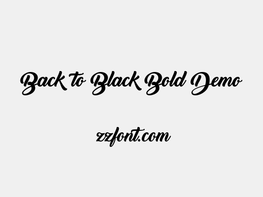 Back to Black Bold Demo