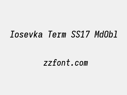 Iosevka Term SS17 MdObl