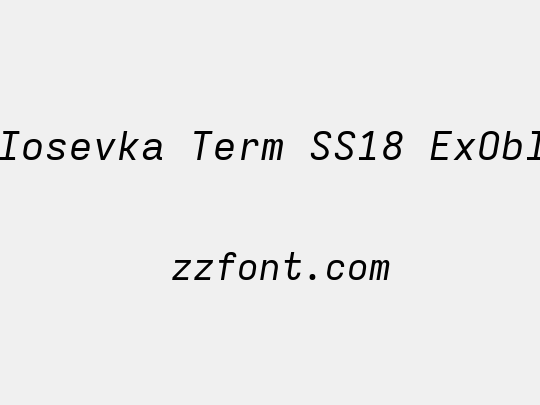 Iosevka Term SS18 ExObl