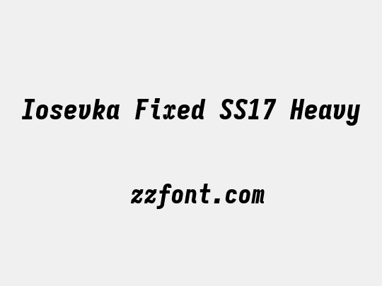 Iosevka Fixed SS17 Heavy