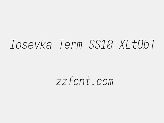 Iosevka Term SS10 XLtObl