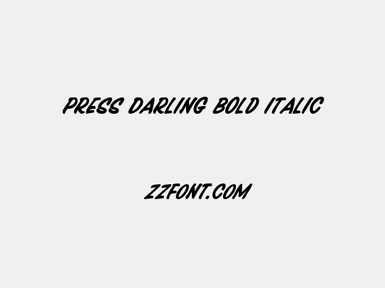 Press Darling Bold Italic