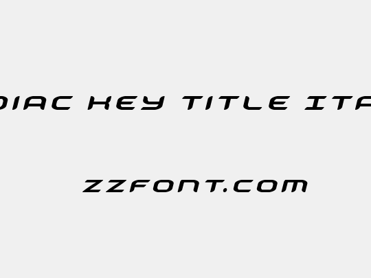 Zodiac Key Title Italic