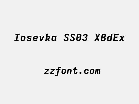 Iosevka SS03 XBdEx
