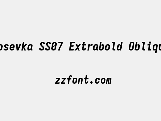 Iosevka SS07 Extrabold Oblique