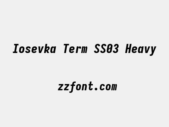 Iosevka Term SS03 Heavy