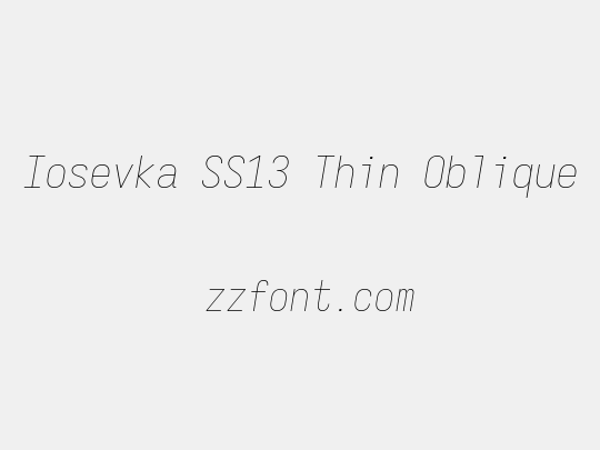 Iosevka SS13 Thin Oblique