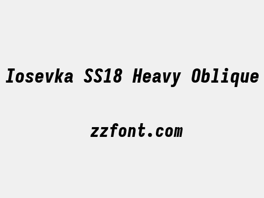 Iosevka SS18 Heavy Oblique