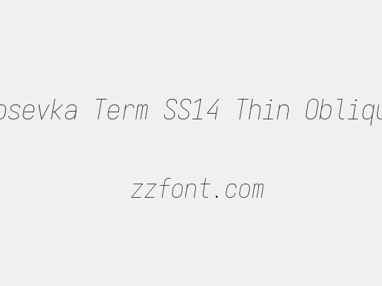 Iosevka Term SS14 Thin Oblique