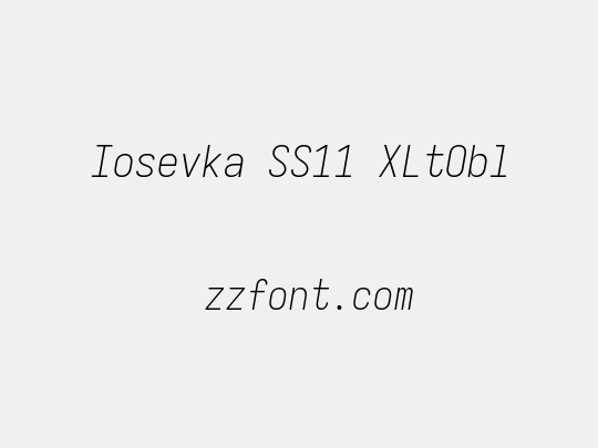 Iosevka SS11 XLtObl