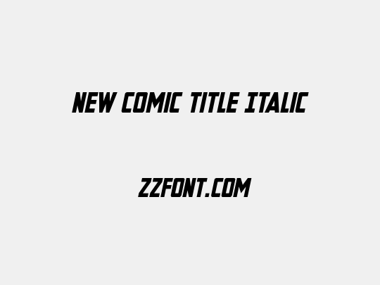 New Comic Title Italic