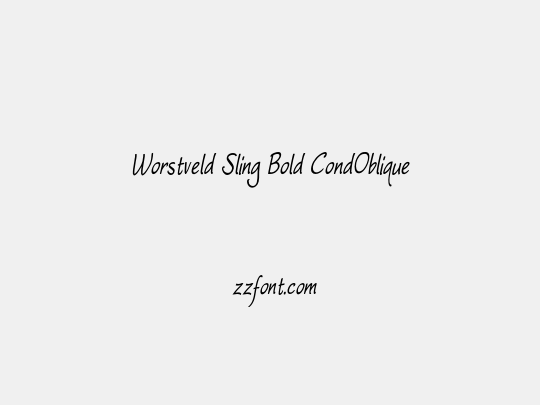 Worstveld Sling Bold CondOblique