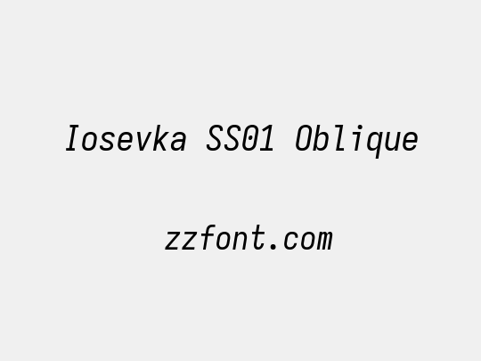 Iosevka SS01 Oblique