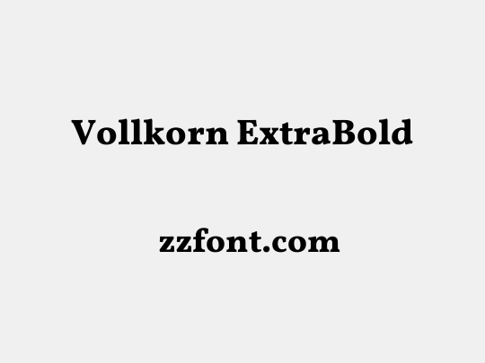 Vollkorn ExtraBold