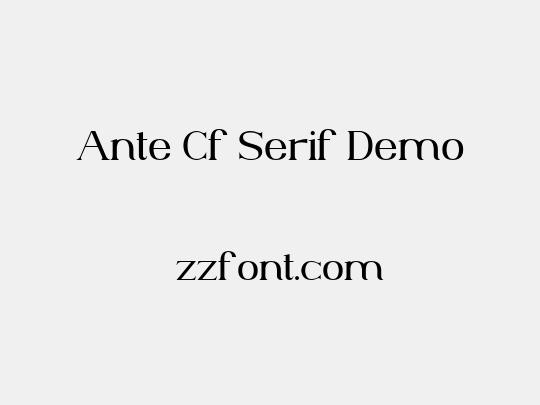 Ante Cf Serif Demo
