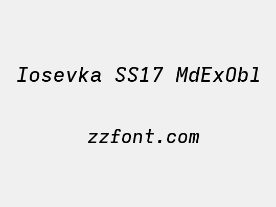 Iosevka SS17 MdExObl