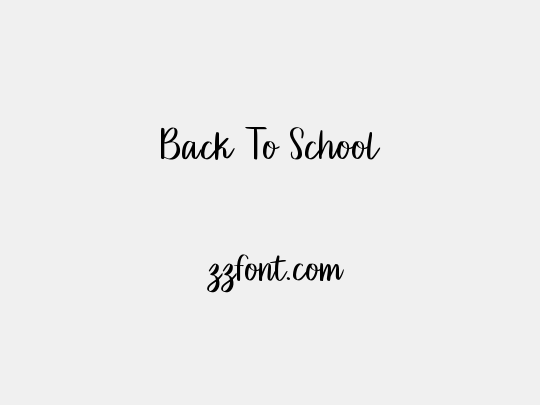 Back To School