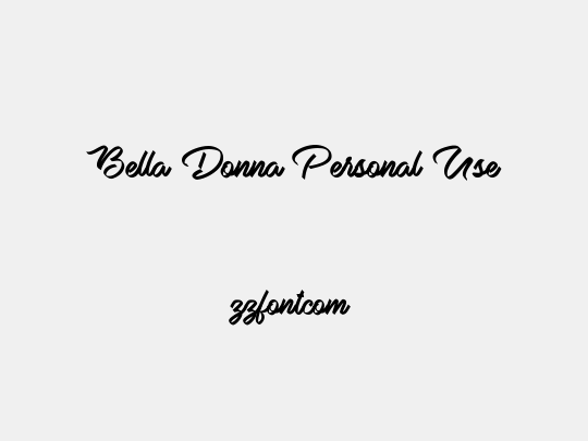 Bella Donna Personal Use
