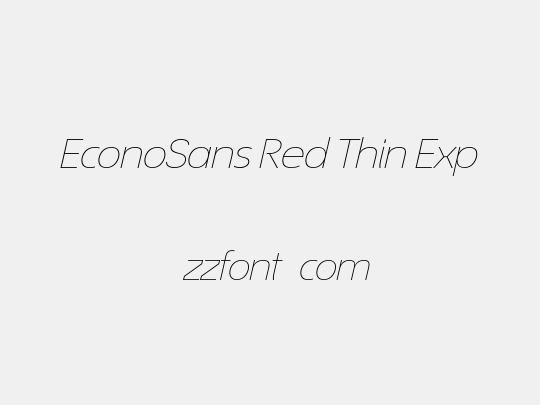 EconoSans Red Thin Exp