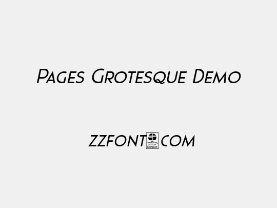 Pages Grotesque Demo